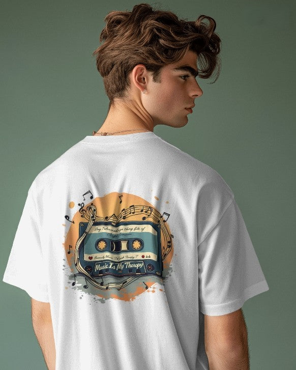 Music Is My Therapy Vintage Oversize Tee