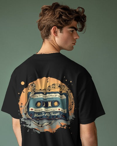 Music Is My Therapy Vintage Oversize Tee